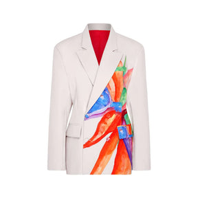 Bird of Paradise Print Oversize Blazer and Tailored Trouser