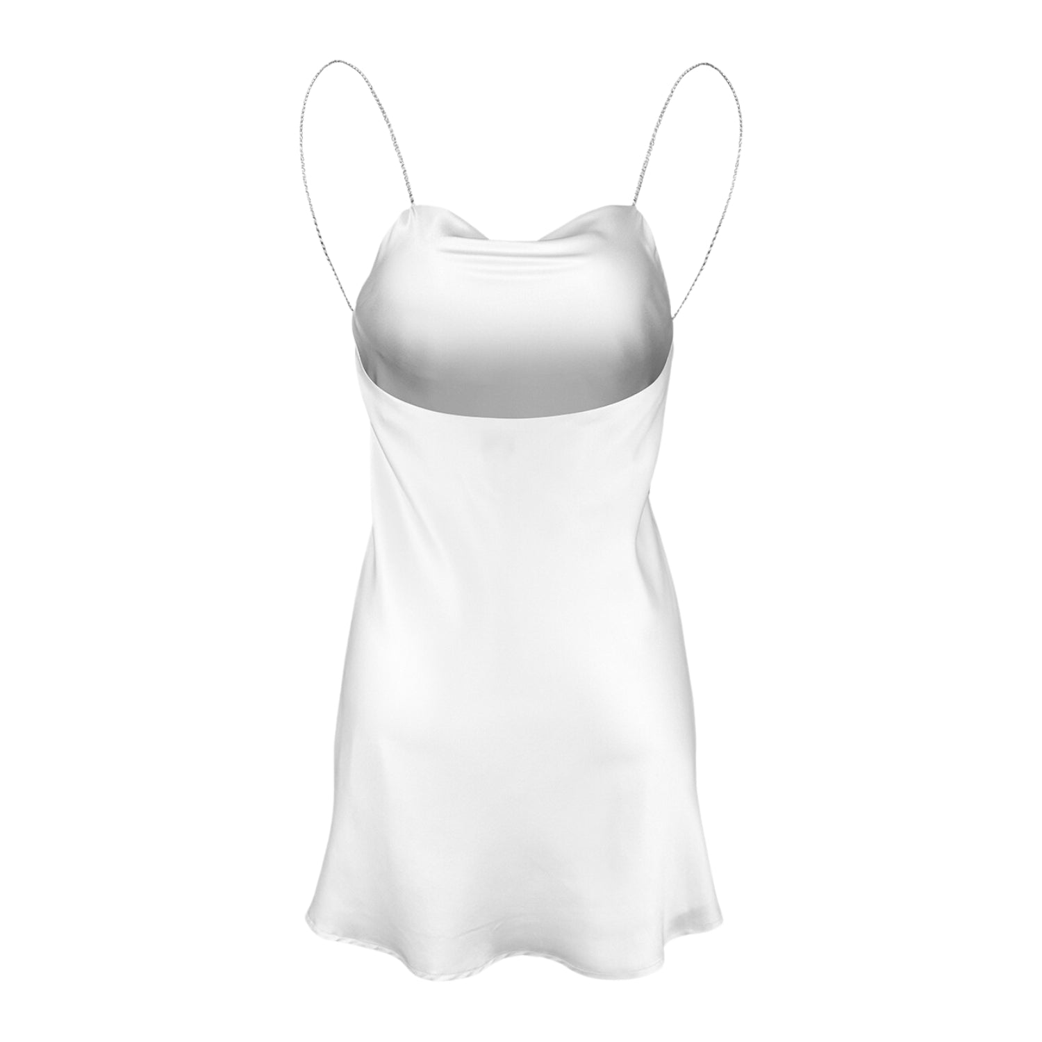 Muse Silk White Mini Dress with Crystal Straps