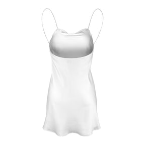 Muse Silk White Mini Dress with Crystal Straps