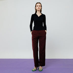 ZOE MAROON TAILORED PANTS