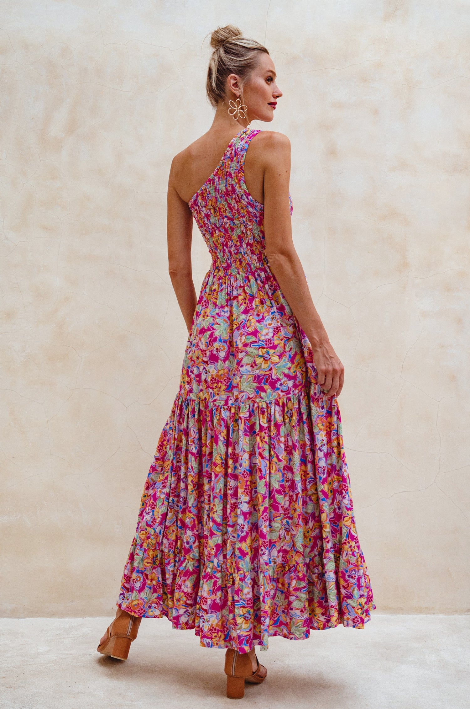 Cassandra One Shoulder Maxi Dress - Miracle Garden