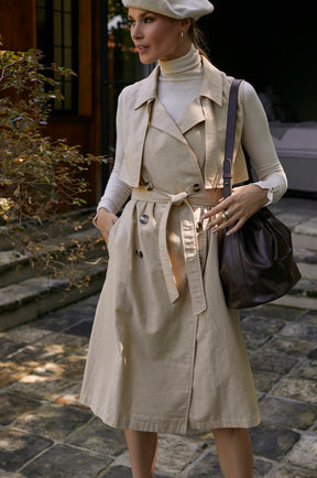 Arden Belted Vest Trench - Weekend Beige