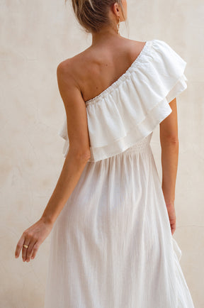 Guadalupe Ruffled Maxi Dress - Off White