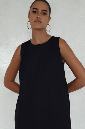 Beloved Cara Slip on Cotton Maxi Dress - Black