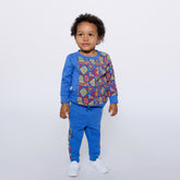 Mixed Up Clothing Baby Crewneck Sweatshirt and Jogger Pant Set Blue Multicolor