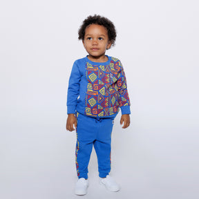 Mixed Up Clothing Baby Crewneck Sweatshirt and Jogger Pant Set Blue Multicolor