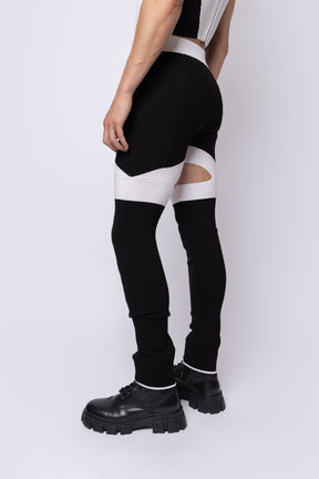 Ribbed Cut Out Panel Pants