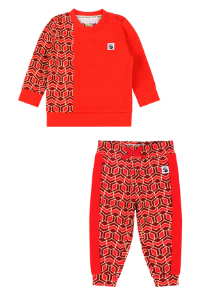 Mixed Up Clothing Boys Sweatshirt and Jogger Set Red Multicolor