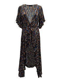 Korinne Standard Kaftan-Multi Color Paint Strokes Print