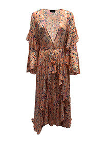 Korinne Deluxe Kaftan -Orange Diamond Print