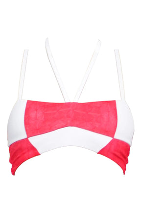 Massi bikini top with color-blocked tile pattern