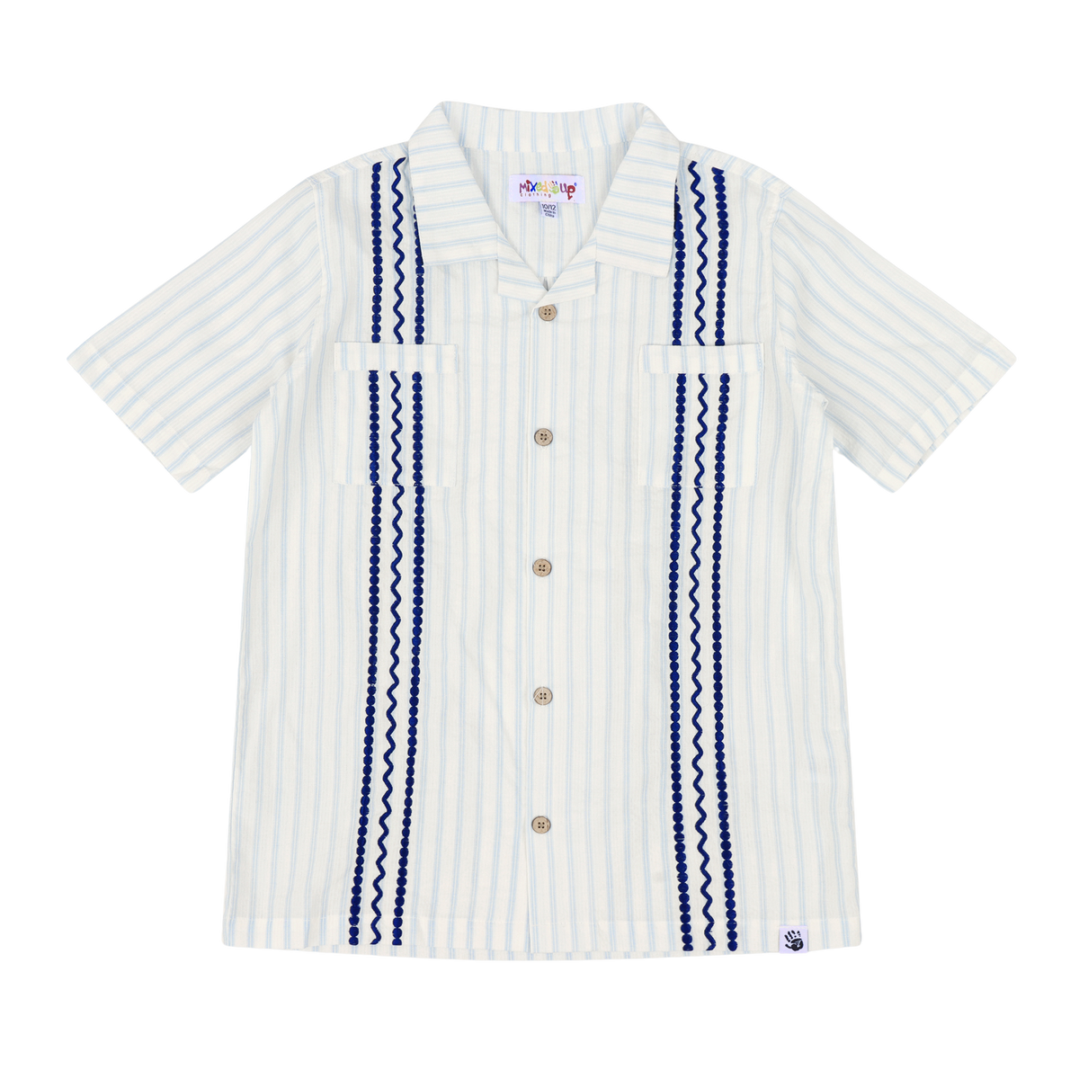 Mixed Up Clothing Boys Bordado Short Sleeve Button Down Shirt