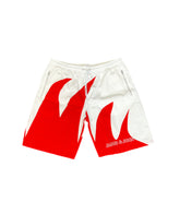 Red and White Wave Shorts