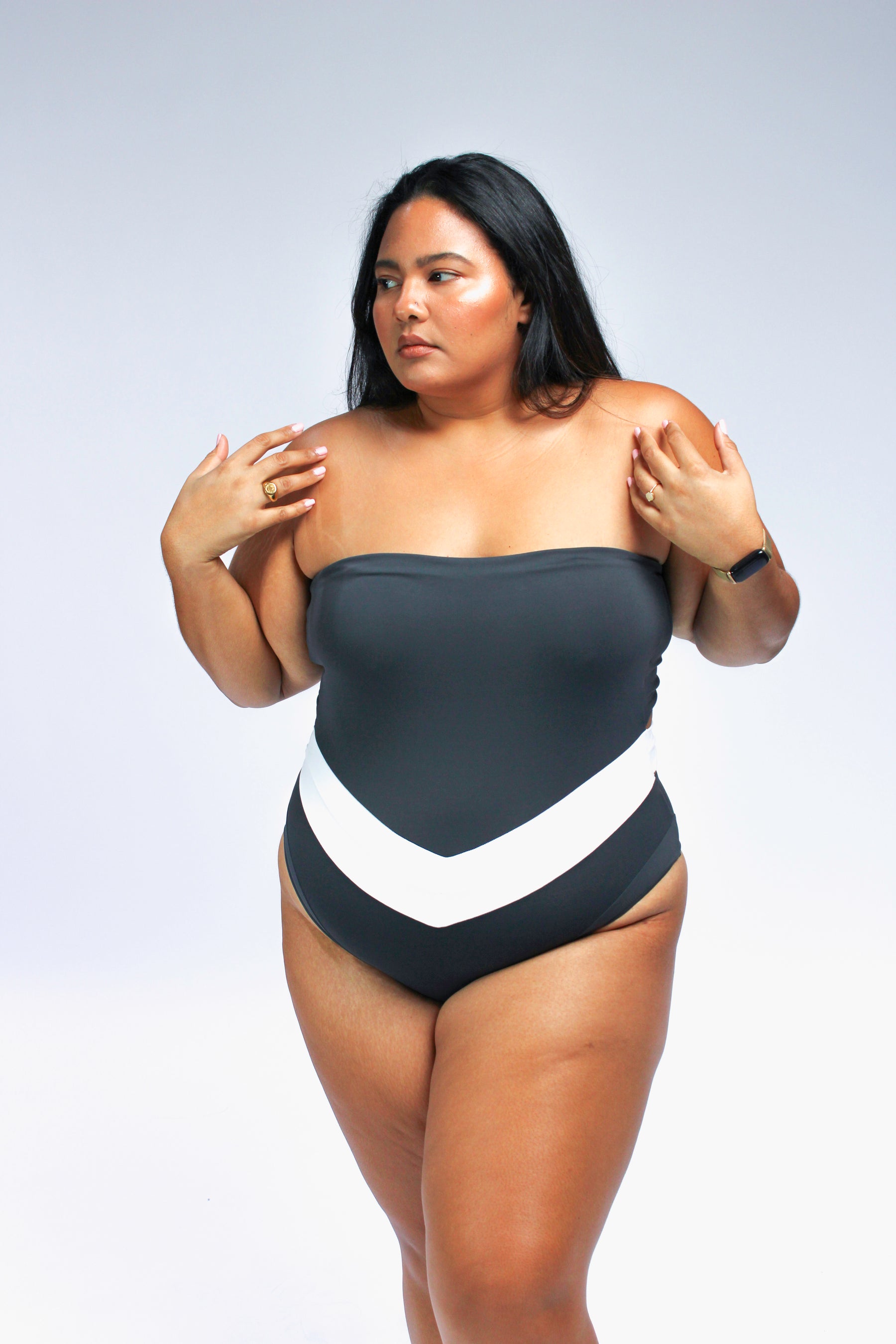 Vee convertible one piece swimsuit