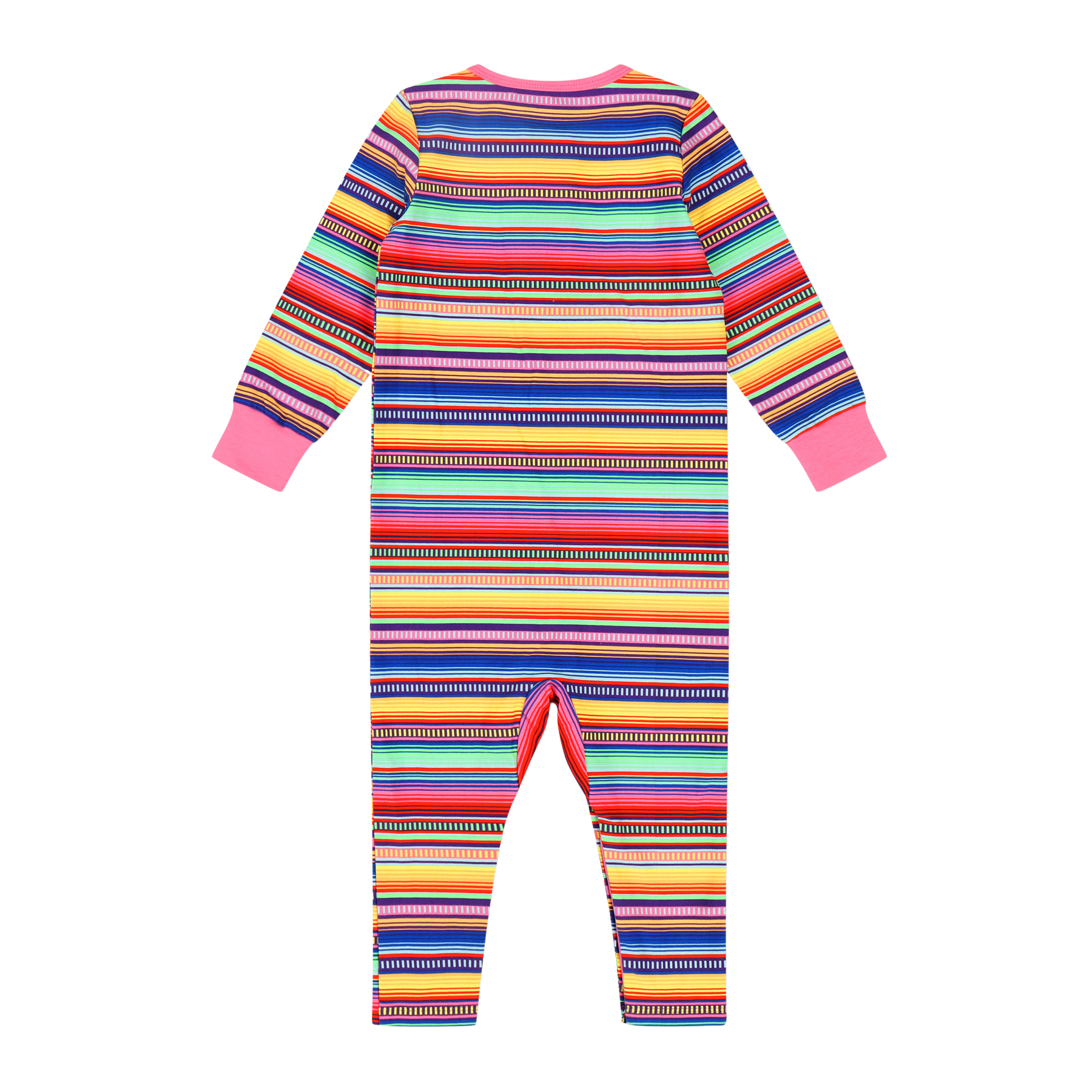 Mixed Up Clothing Baby Long Sleeve Button Front Romper Multicolor Stripe