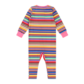 Mixed Up Clothing Baby Long Sleeve Button Front Romper Multicolor Stripe