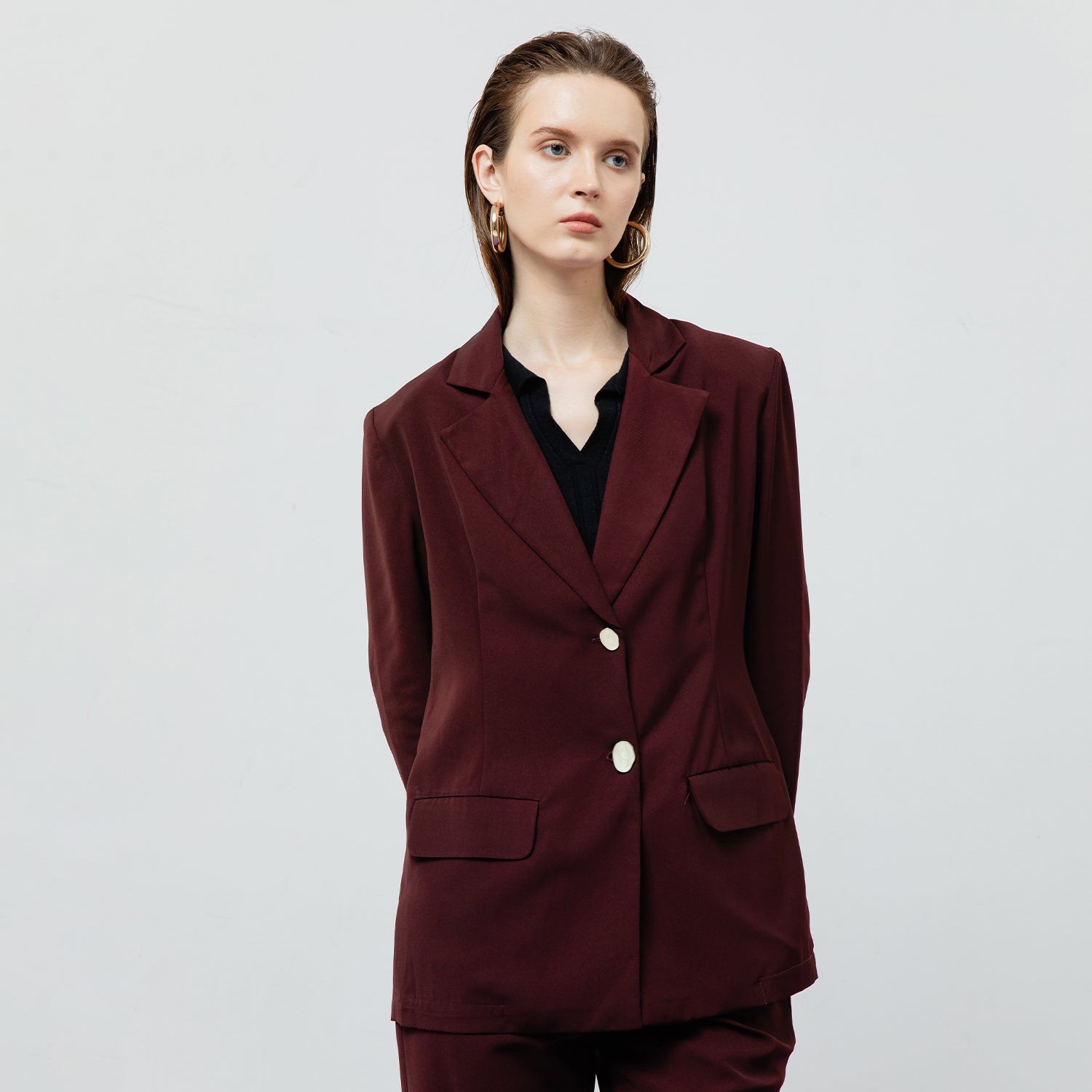 ZOE MAROON BLAZER