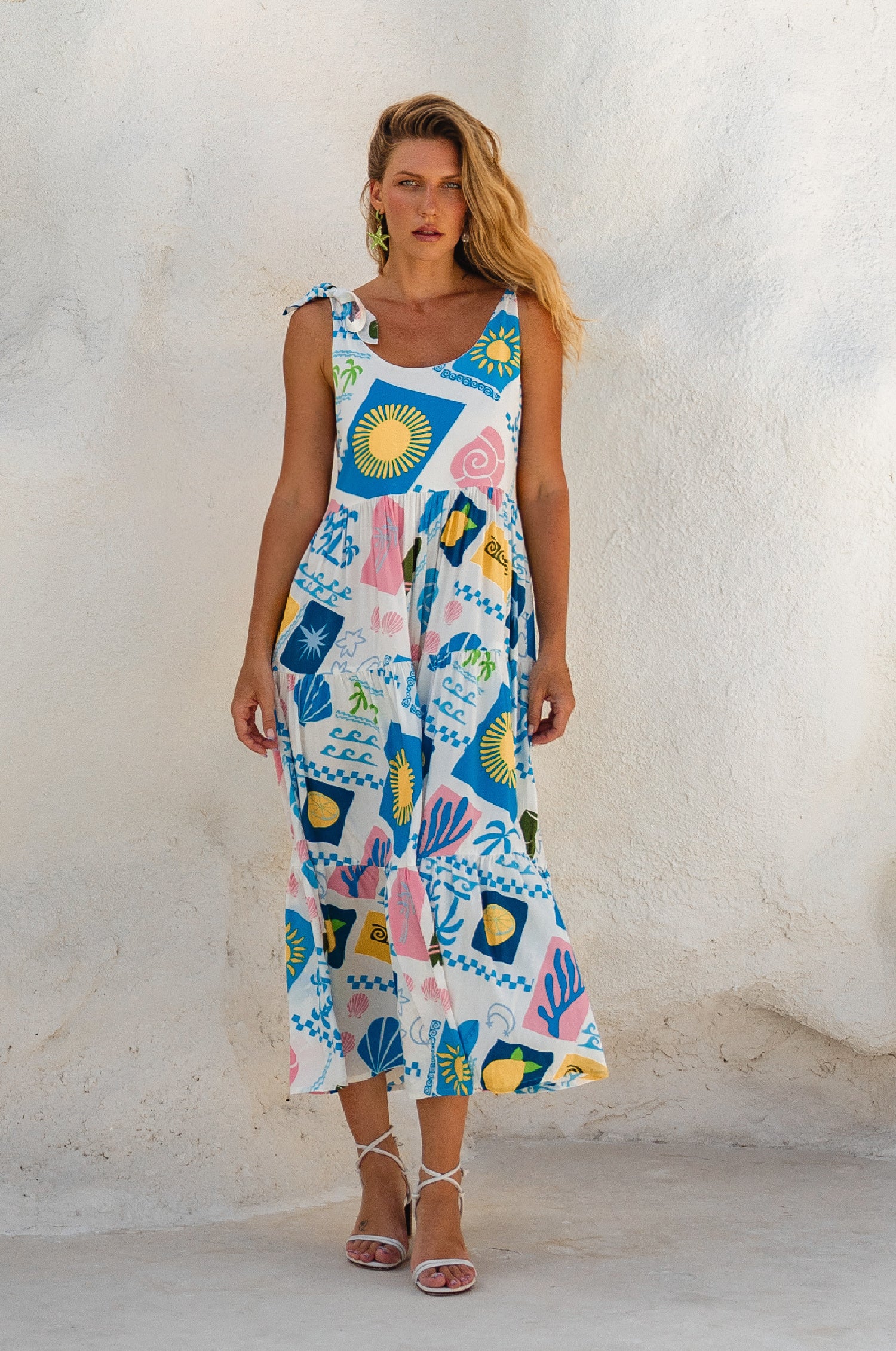 Fiesta Summer Maxi Dress - Santorini