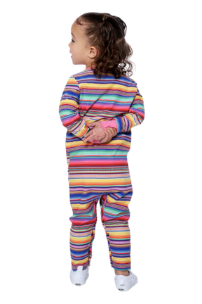 Mixed Up Clothing Baby Long Sleeve Button Front Romper Multicolor Stripe