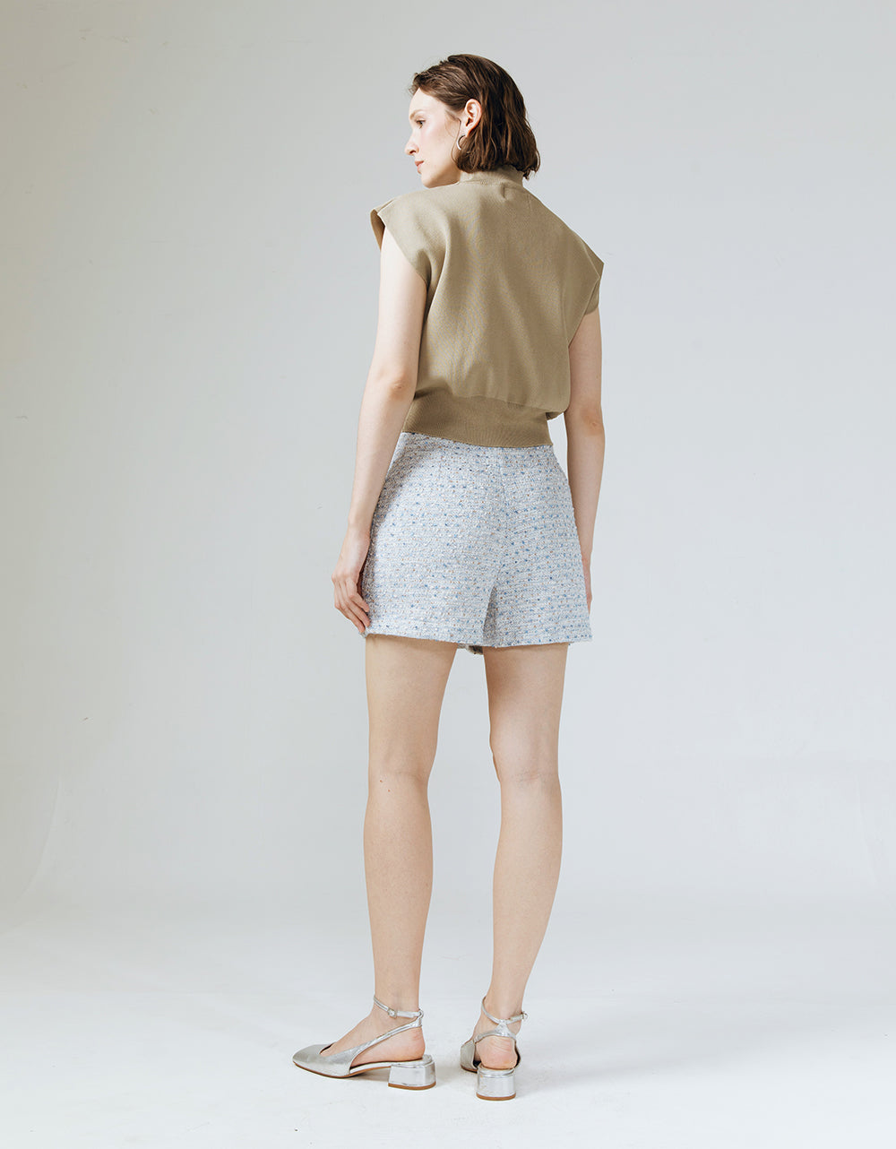 GLACIER BLUE TWEED SKORT