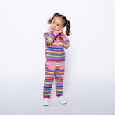 Mixed Up Clothing Baby Long Sleeve Button Front Romper Multicolor Stripe