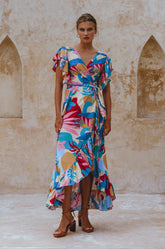 Carmen Wrap Maxi Dress - Havana