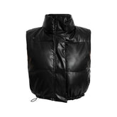 RILEY QUILTED BLACK LEATHER VEST