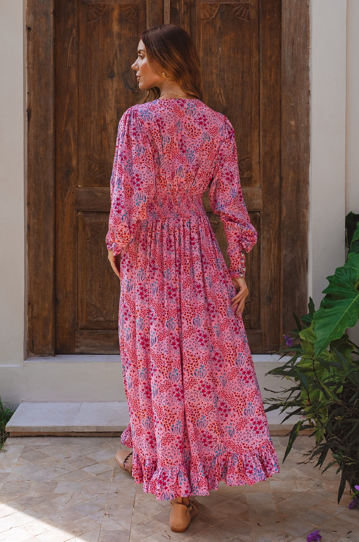 Elise Long Sleeve Maxi Dress - Paris Bloom