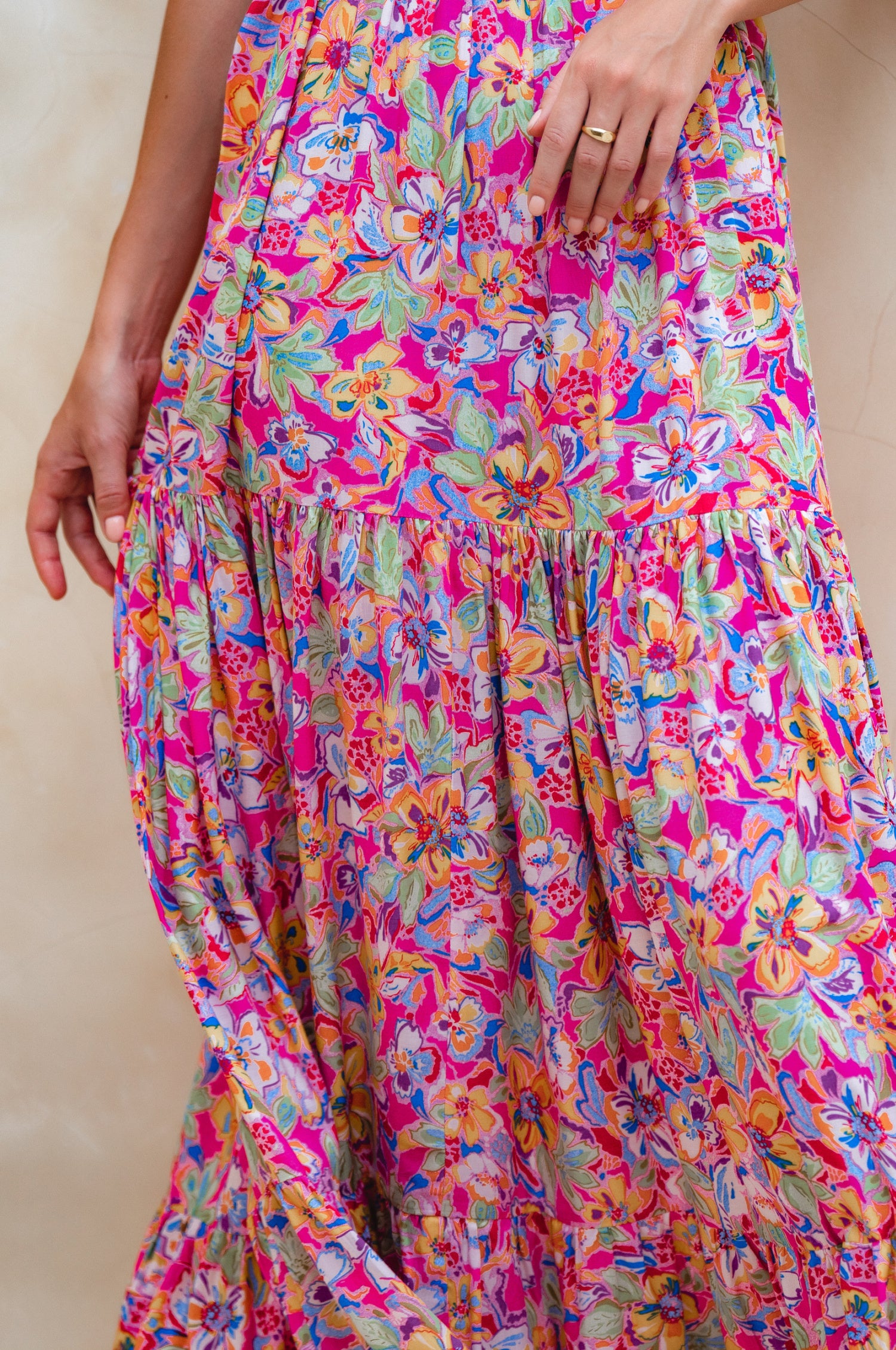 Cassandra One Shoulder Maxi Dress - Miracle Garden