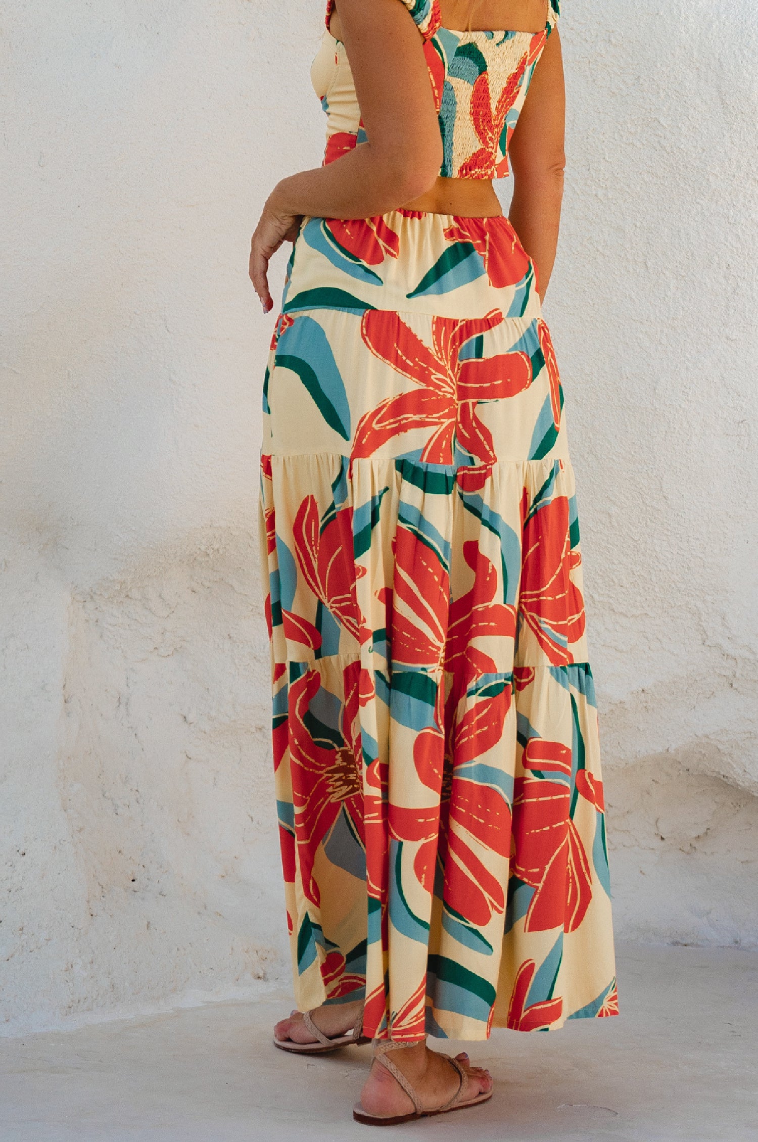 Tropicana Maxi Skirt - Red Hibiscus