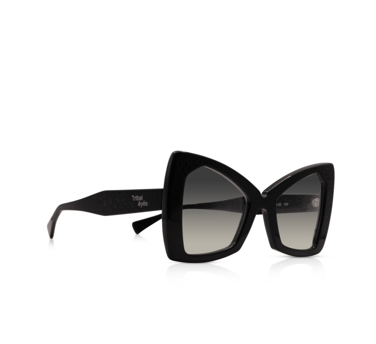 The Admiral black acetate cat eye unisex oversized sunglasses