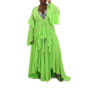 Korinne Deluxe Kaftan-Neon Green