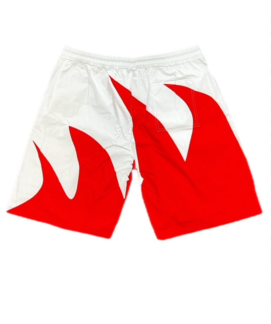 Red and White Wave Shorts