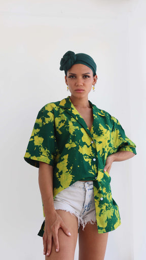 CAPE COAST UNISEX BOWLING SHIRT| GREEN CAMO