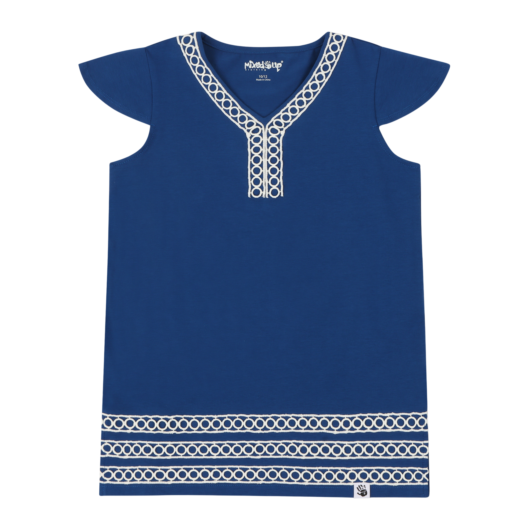 Mixed Up Clothing Girls Burda Tunic & Short Set - Sodalite Blue/Jacquard Stripe