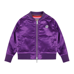 Kids Reversible Zip up Lightweight Bomber Jacket - Purple Multicolor Stripe