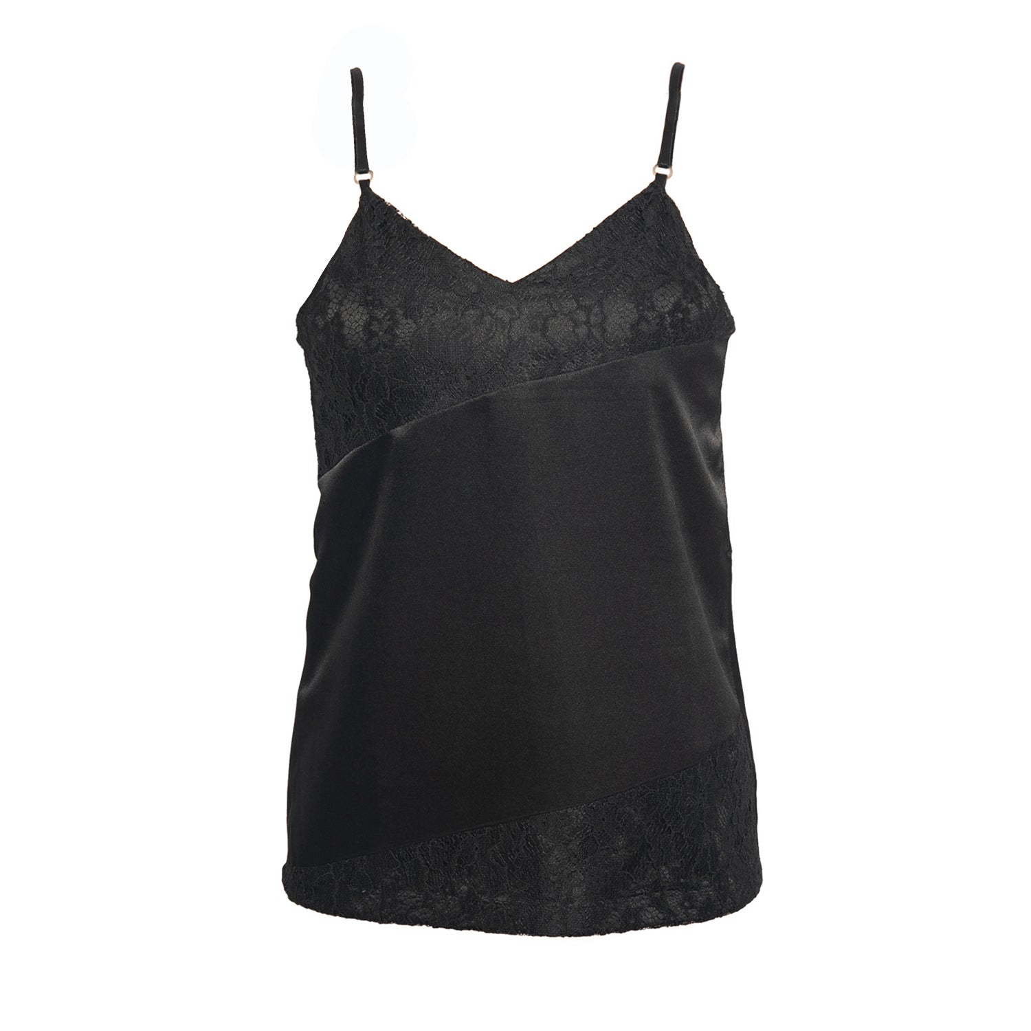 LACE-DETAILED SATIN CAMISOLE