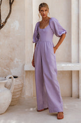 Heaven Bay Linen Jumpsuit - Lavender