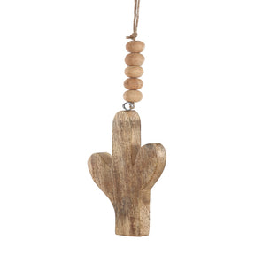 Handmade Wood Ornament - Cactus - 11 Inch