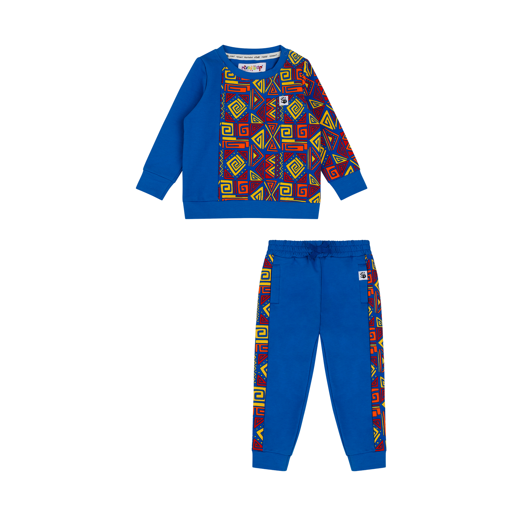 Mixed Up Clothing Baby Crewneck Sweatshirt and Jogger Pant Set Blue Multicolor