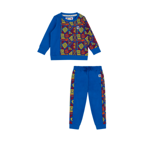 Mixed Up Clothing Baby Crewneck Sweatshirt and Jogger Pant Set Blue Multicolor