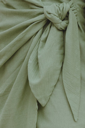 Ti Amo Linen Wrap Dress - Lime Sorbet