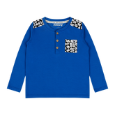 Mixed Up Clothing Boys Pocket Long-Sleeve Henley Shirt  Blue Multicolor