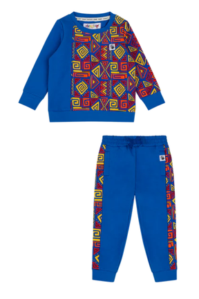 Mixed Up Clothing Baby Crewneck Sweatshirt and Jogger Pant Set Blue Multicolor