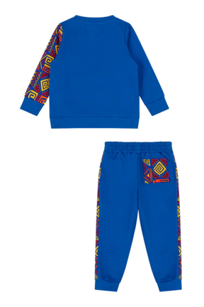 Mixed Up Clothing Baby Crewneck Sweatshirt and Jogger Pant Set Blue Multicolor