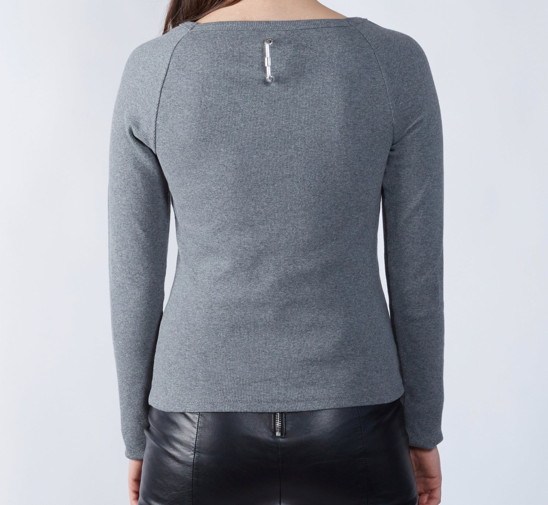 Essential Zipper Square Neck Long Sleeve