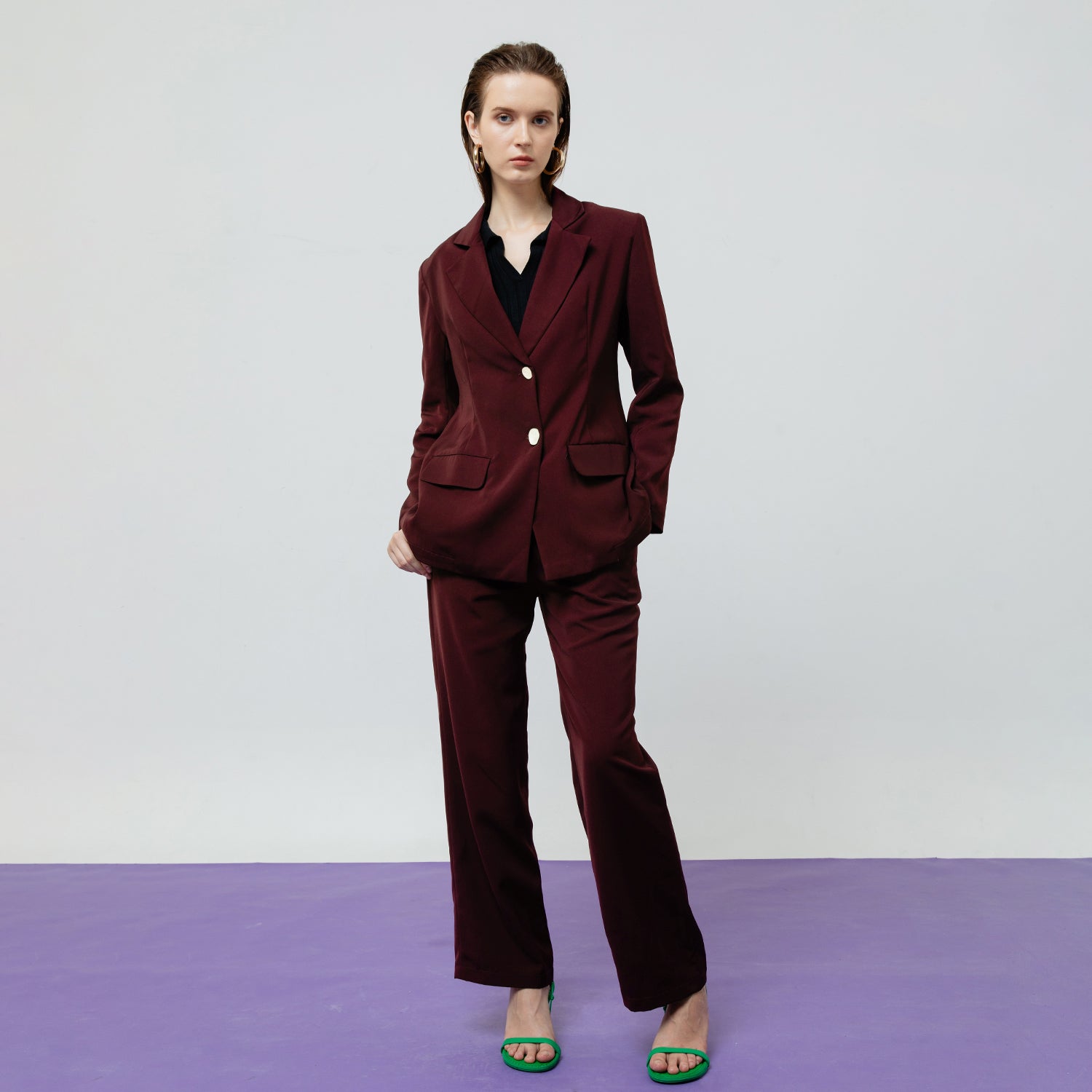 ZOE MAROON BLAZER