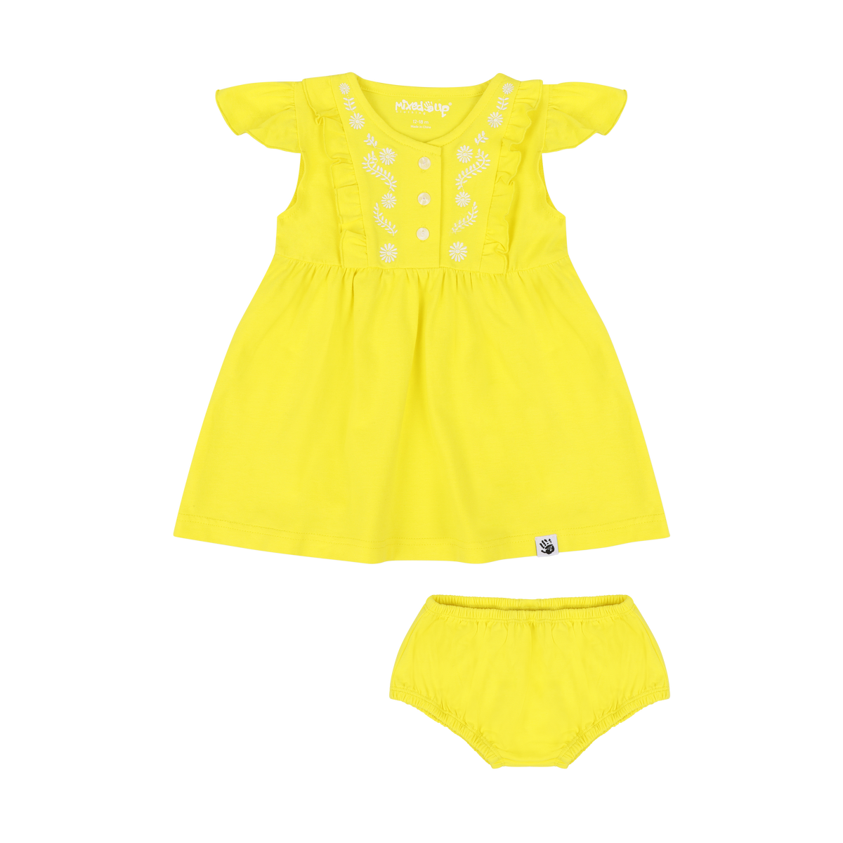 Mixed Up Clothing Vestito Baby Dress Set - Blazing Yellow