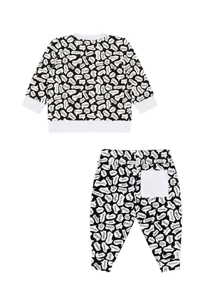 Mixed Up Clothing Baby Crewneck Sweatshirt and Jogger Pant Set Black/White/Hello