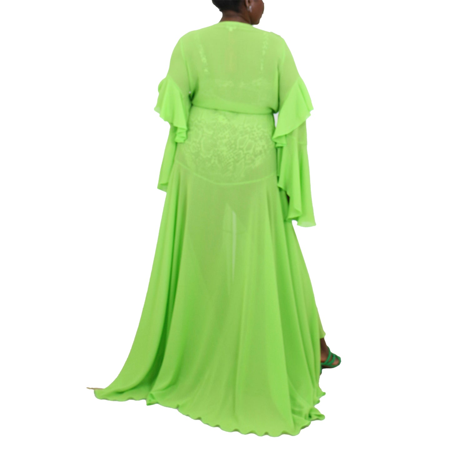 Korinne Deluxe Kaftan-Neon Green